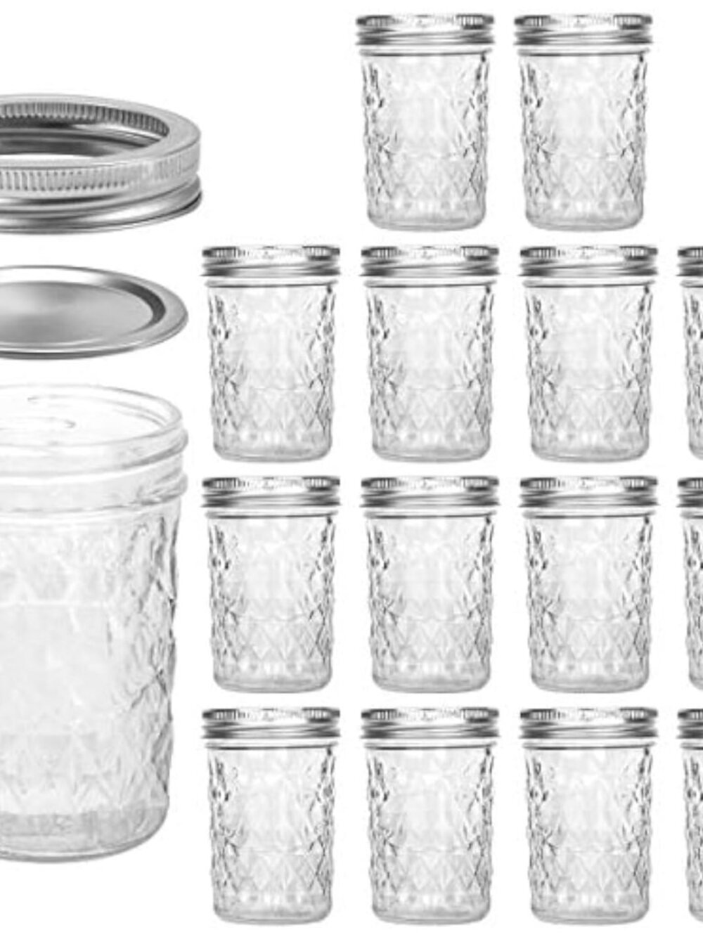 Mason Jars, 15 PACK 8 OZ Canning Jars Jelly Jars With Regular Lids